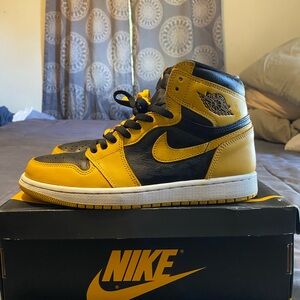 Nike 1’s Black and Yellow High-Top Sneakers